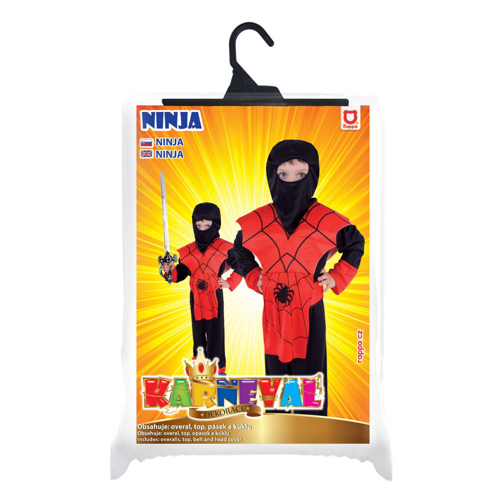 Rappa Dětský kostým červený ninja (M) - Pompo.cz - Hračky online