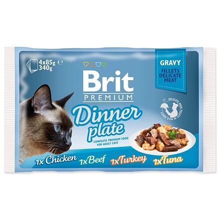 Levně Kapsičky BRIT Premium Cat Delicate Fillets in Gravy Dinner Plate 340 g