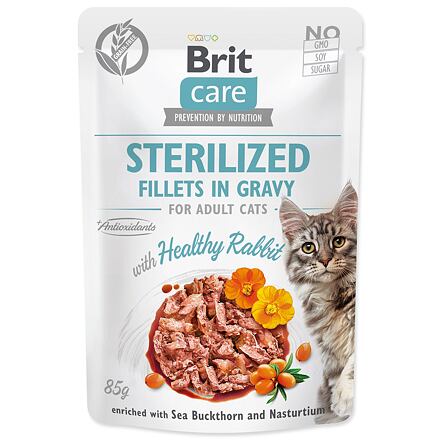 Kapsička BRIT Care Cat Sterilized Fillets in Gravy with Healthy Rabbit 85 g
