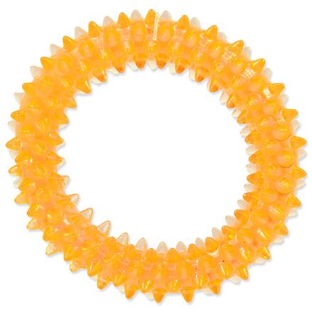Levně Hračka DOG FANTASY kroužek vroubkovaný oranžový 7 cm 1 ks