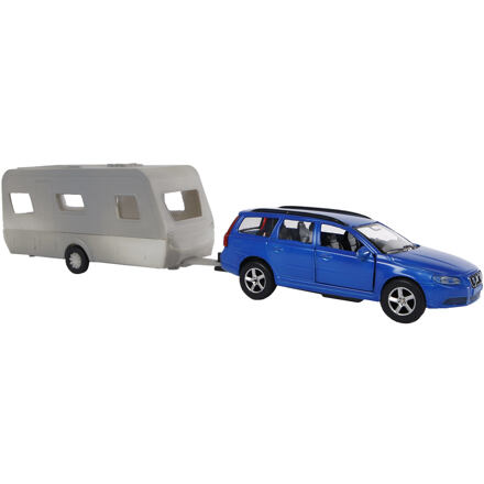 Levně Kids Globe Volvo V70 kov s karavanem 30cm