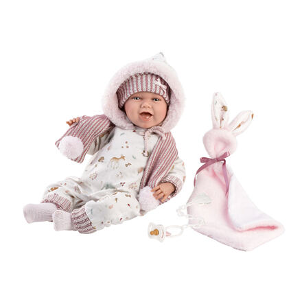 Levně Llorens 74030 NEW BORN - realistická panenka miminko se zvuky a měkkým látkovým tělem - 42 cm