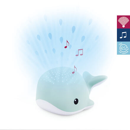 Levně ZAZU -Velryba WALLY modrá - noční projektor s melodiemi