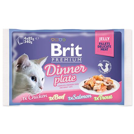 Levně Kapsičky BRIT Premium Cat Delicate Fillets in Jelly Dinner Plate 340 g