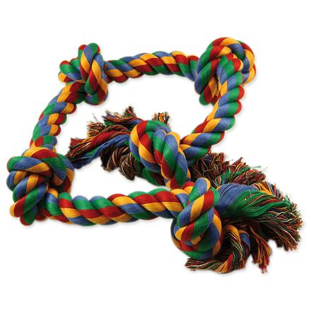 Uzel DOG FANTASY bavlněný barevný 5 knotů 95 cm 1 ks