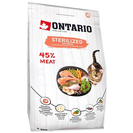 Levně ONTARIO Cat Sterilised Salmon 2 kg