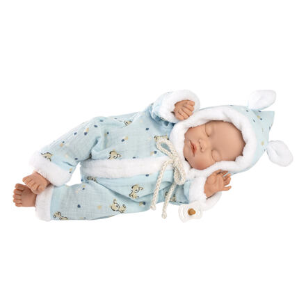 Levně Llorens LITTLE BABY - spící realistická panenka miminko s měkkým látkovým tělem - 32 cm