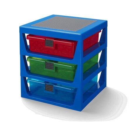 Levně LEGO organizér se třemi zásuvkami - modrá