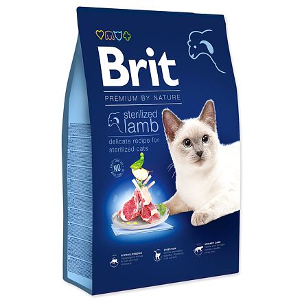 Levně BRIT Premium by Nature Cat Sterilized Lamb 8 kg