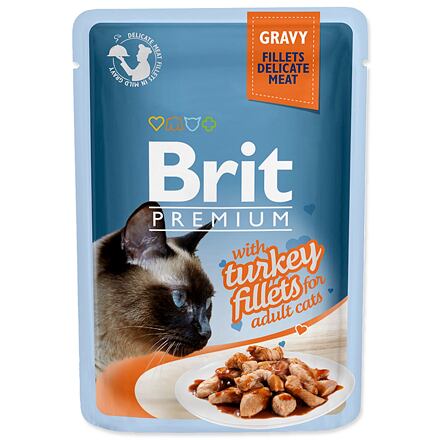Kapsička BRIT Premium Cat Delicate Fillets in Gravy with Turkey 85 g