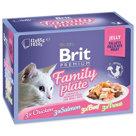 Kapsičky BRIT Premium Cat Delicate Fillets in Jelly Family Plate 1020 g