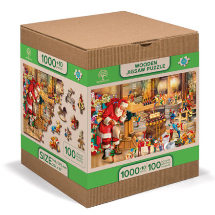 Levně Wooden City Dřevěné puzzle XL,1010 dílků, Santa v práci