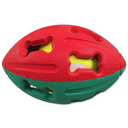 Míček DF gumový rugby tenisákem mix barev 12,5cm