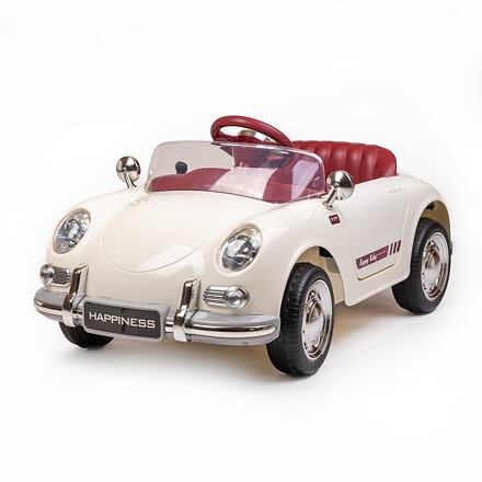 Levně Baby Mix Dětské elektrické autíčko Retro Pearl bílé