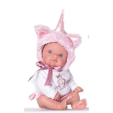 Levně Antonio Juan 85105 Jednorožec růžový - realistická panenka miminko s celovinylovým tělem - 21 cm
