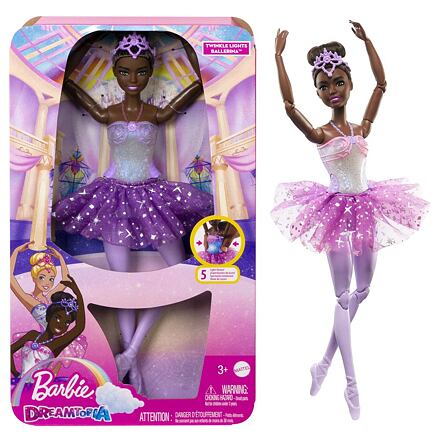Levně Barbie SVÍTÍCÍ MAGICKÁ BALETKA S FIALOVOU SUKNÍ