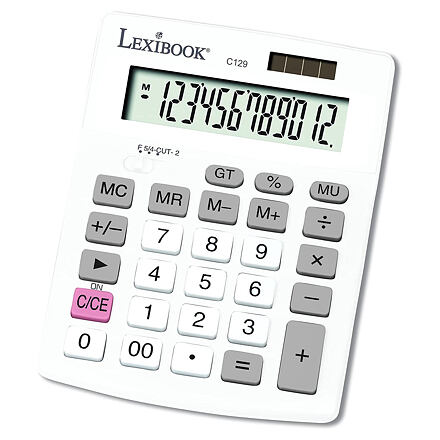 Levně Lexibook 12 místná kapesní kalkulačka solární s baterií