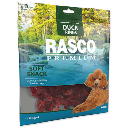 Levně Pochoutka RASCO Premium kroužky z kachního masa 500 g