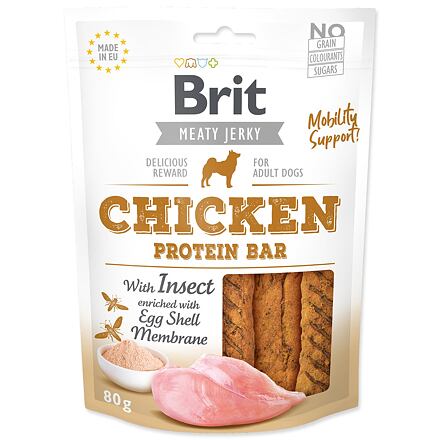 Levně Snack BRIT Jerky Chicken with Insect Protein Bar 80 g
