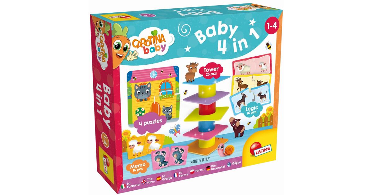 Lisciani CAROTINA BABY - Hry 4v1 - Pompo.cz - Hračky online