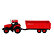 Traktor Zetor s valníkom plast 36cm na zotrvačník na bat. so svetlom so zvukom v krabici 39x13x13cm