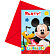 Pozvánky a obálky Mickey Mouse 6ks
