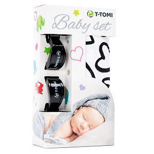 T-TOMI BABY SET - Black hearts