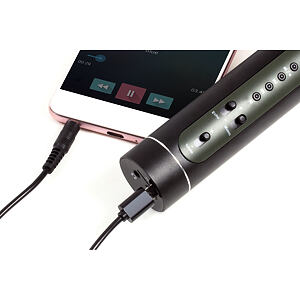 TEDDIES Mikrofon Karaoke Bluetooth černý na baterie s USB kabelem 