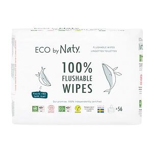 Eco by Naty vlhčené ubrousky bez vůně  -  splachovatelné - výhodné balení (3 x 56 ks)