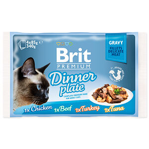 Kapsičky BRIT Premium Cat Delicate Fillets in Gravy Dinner Plate 340 g