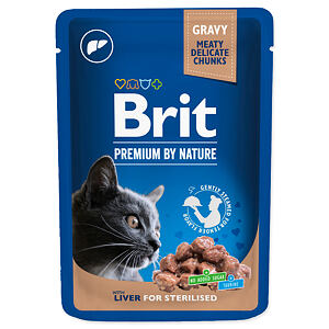 BRIT Premium Chunks v Grave with Liver pre sterilizované mačky 100 g