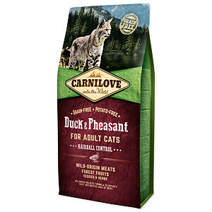 CARNILOVE Duck and Pheasant Adult Cats Hairball Control 6 kg
