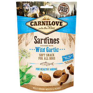 CARNILOVE Dog Semi Moist Snack Sardínies enriched with Wild garlic 200 g