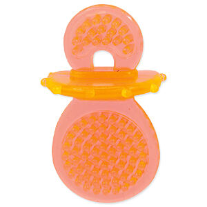 Hračka DOG FANTASY cumlík gumový oranžový 8 cm 1 ks