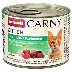 Konzerva ANIMONDA Carny Kitten hovězí + kuřecí + králík 200 g