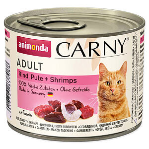 Konzerva ANIMONDA Carny Adult hovězí, krůta + krevety 200 g