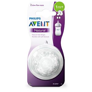 AVENT Dudlík NATURAL 2 pomalý průtok, 2 ks