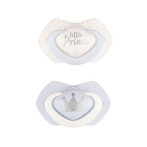 CANPOL BABIES B - Set symetrických silikonových dudlíků 6-18m ROYAL BABY modrý
