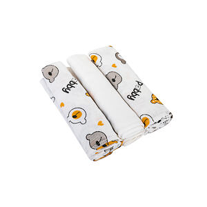 Pleny bavlna Premium potisk,80x70 cm, (3ks), MEDVÍDEK BÍLÁ