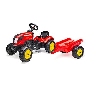 FALK Šlapací traktor Country Farmer s vozíkem - červený