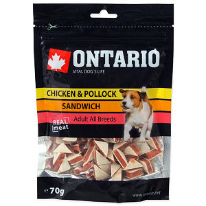 Pochúťka ONTARIO kuracie sendvič s treskou 70 g