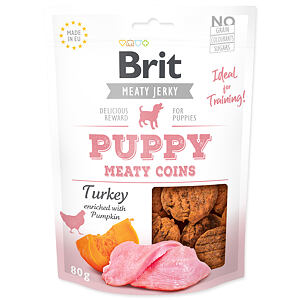 Snack BRIT Jerky Puppy Turkey Meaty Coins 80 g