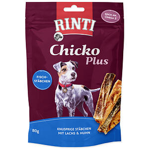 Pochúťka RINTI Extra Chicko Plus losos + kura 80 g