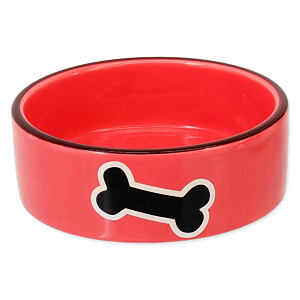 Miska DOG FANTASY keramická potlač kosť červená 12,5 cm 0.29 l