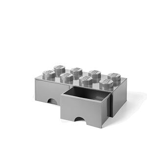 LEGO úložný box 8 s šuplíkmi - šedá