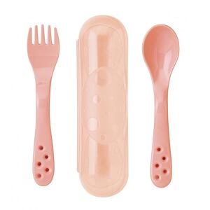 Saro Baby cestovní příbor s pouzdrem Salmon