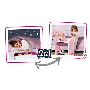 Smoby BABY NURSE 2v1 postieľka / prebaľovací pult