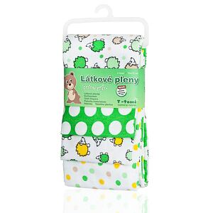 T-TOMI Látkové plienky, green hedgehogs / zelení ježkovia