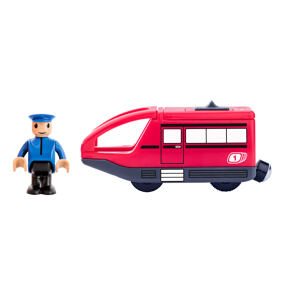 Woody Moderní elektrická mašinka - červená