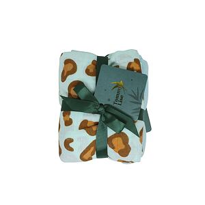 Tommy Lise mušelínová plena Blue Leopard Set (70x70cm)